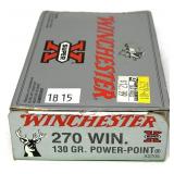 Box of .270 WIN 130-grain Power-Point Winchester