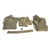Lot: Military Camo Poncho Navy Coveralls, Hooded