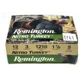Box of 12 Ga. 3" No. 5 Remington Nitro turkey