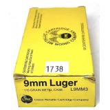 Box of 9mm Luger 115-grain metal case UMC