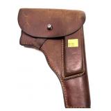 WWII leather holster, inside marked bnz 1943