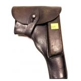 WWII leather holster, inside marked P.35