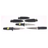 Lot, 3 double edged stainless daggers with sheaths