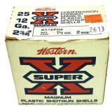 Western 12 Ga 2 3/4" Magnum shells, 25 rounds