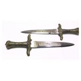 Lot, 2 decorative fancy style daggers with