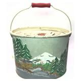 Painted Minnow bucket - 9" x 12.5" L. x 9" H.