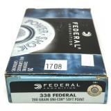 Box of .338 Federal 200-rain Uni-Cor SP Federal