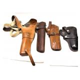 Lot, 4 assorted leather holsters includes