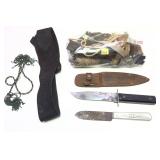 Lot: Utica Sportsman Knife w/leather sheath,