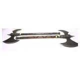 Lot, pair of fantasy style axes, 32" overall