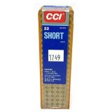 Box of CCI .22 Short cartridges, 100 rounds