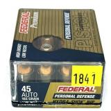 Box of .45 Auto 165-grain JHP Federal