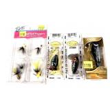 Lot: 4 assorted packs of Lures/ poppers
