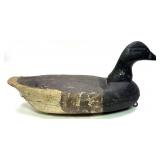 Primitive wooden hollow duck decoy