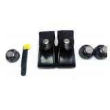 Lot, 2 S & W Model 14 speed loaders in leather