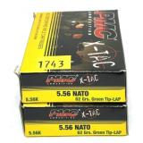 x2- Boxes of .223 REM 62-grain Green Tip LAP PMC