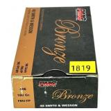 Box of .40 S&W 180-grain FMJ-FP PMC bronze