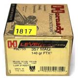 Box of .357 Mag. 140-grain FTX Hornady