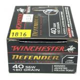 Box of .40 S&W 180-grain bonded jacketed HP