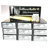 x10- Boxes of .22 Hornet-45 Grain S.P. Sellier &
