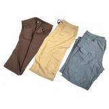 Lot, 2 pairs XXL polyester pants (tan and gray)