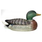 Mallard drake wooden carved duck decoy - bottom