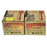 x2- Boxes of .22 Hornet 35-grain V-Max Hornady