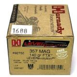 Box of .357 Mag. 140- Grain FTX Hornady