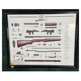 U.S. M1 Garand .30 Cal. Rifle print, 17" x 21"