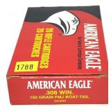 Box of .308 WIN 150-grain FMJ boat tail Federal