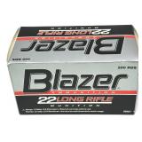 Brick of .22 LR Blazer cartridges, 500 rounds