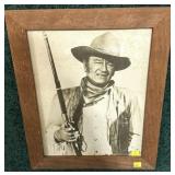 Framed John Wayne Photo, 17"x13.5"