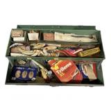 Lot, Metal tackle box with contents includes