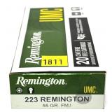 Box of .223 REM 55-grain FMJ Remington