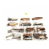 Lot: Plastic tackle Case with collection of
