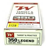 Box of .350 Legend 145-grain FMJ Winchester