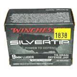Box of 9mm Luger 115-grain Winchester JHP