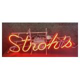 Strohs Neon Sign beer sign, working,