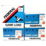 x4 Boxes of 16 Ga. 2.75" No. 6 Federal Game