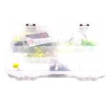 Lot: Plastic tackle case with assorted lures