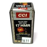 Box of .17 HMR CCI HP TNT cartridges-50 Rds.