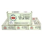 x4 Boxes of 5.56mm- 55 Grain Ball Winchester