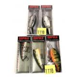 Lot: 5 Assorted new Rapala Lures in boxes