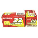 x2- Boxes of .22 Mag. Federal JHP cartridges -x2