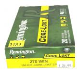 Box of .270 WIN 150-grain Core-Lokt SP Remington