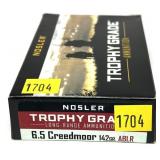 Box of 6.5 Creedmoor 142-grain ABLR Nosler Trophy