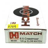 Box of 6.5 Creedmoor 120-grain ELD Match Hornady