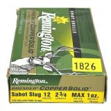 Box of 12 Ga. 2.75" Remington copper solid sabot