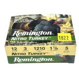 Box of 12 Ga. 3" No. 5 Remington Nitro turkey
