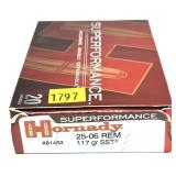 Box of .25-06 REM 117-grain SSt Hornady cartridges